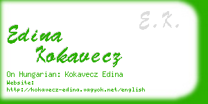 edina kokavecz business card